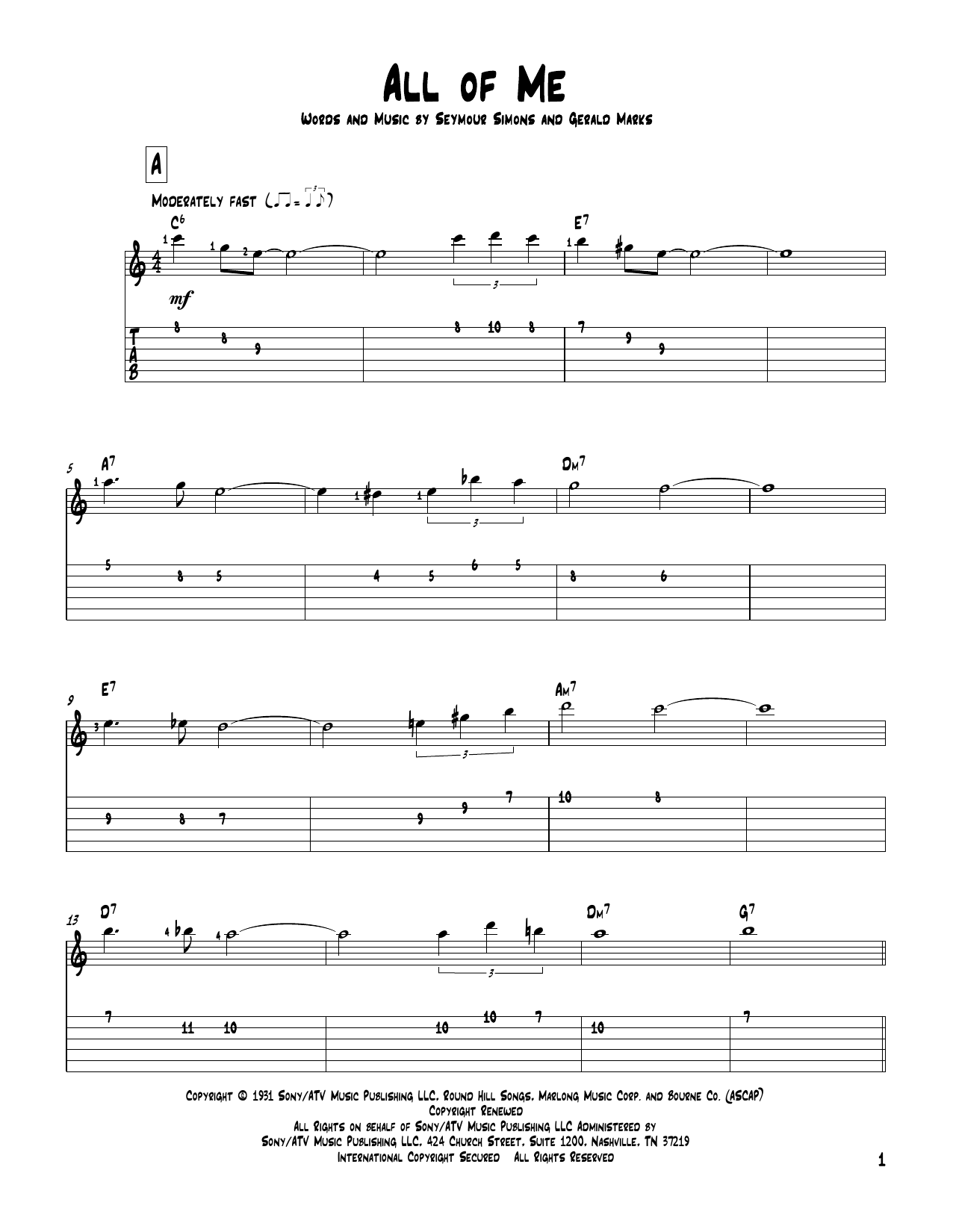 partition guitare all of me